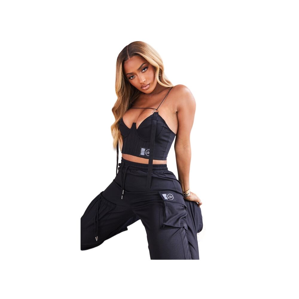 PLT Shape Black Buckle Detail Cargo Corset - Picture 3 of 5